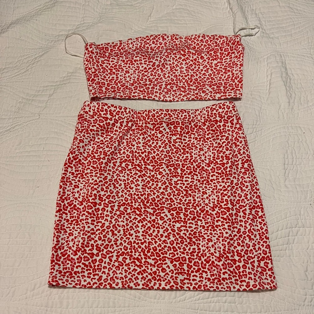 Skirt and Crop Top Cheetah Set